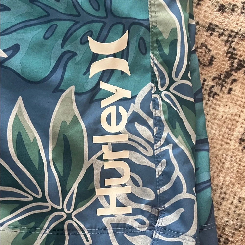 Hurley Blue Tropical Leaf Swim Shorts